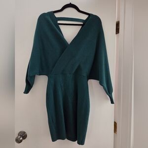Elegant Teal Wrap Dress